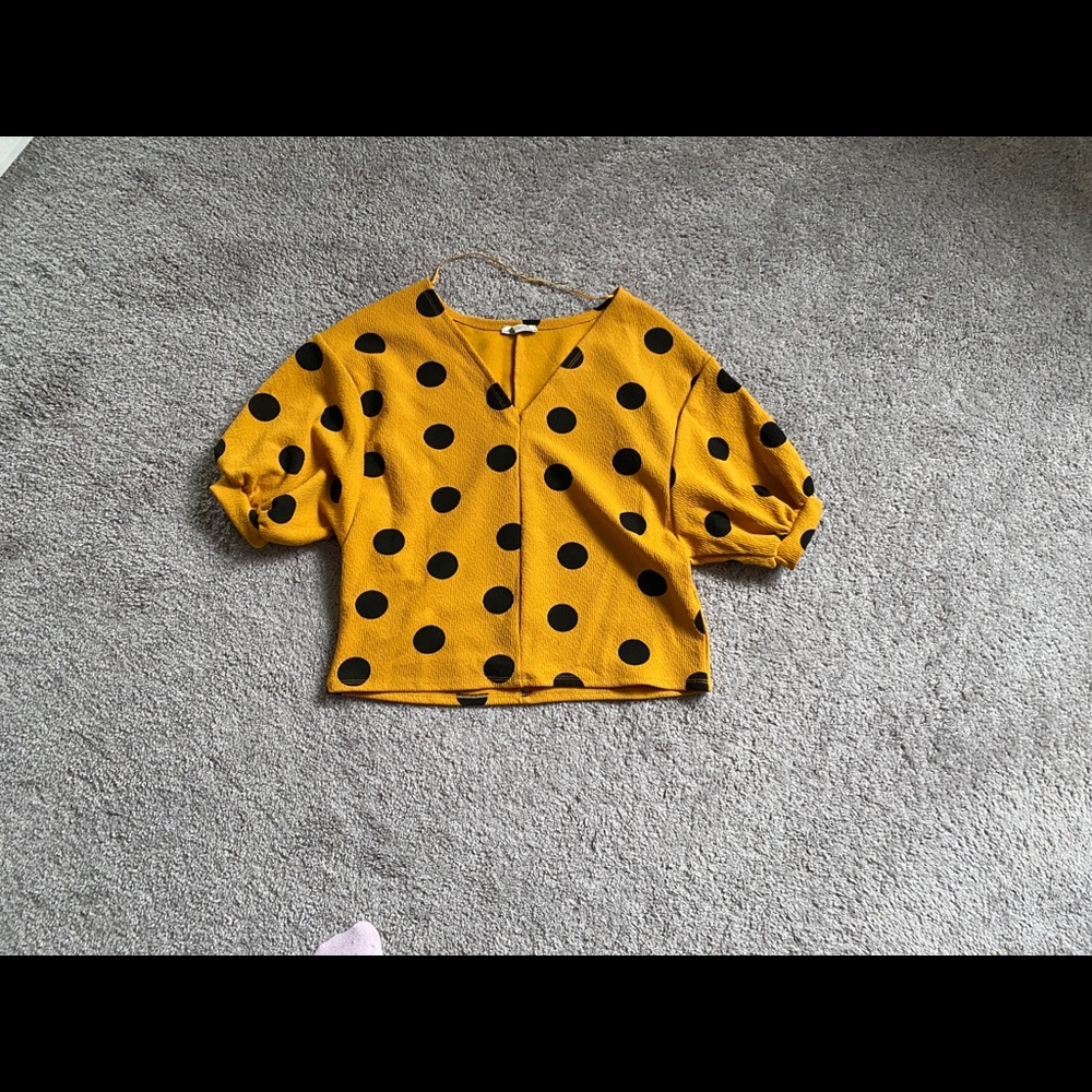 Zara vintage style polka dot top